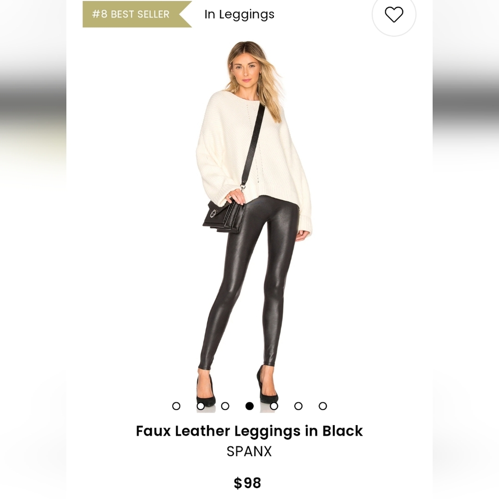 Spanx Faux Leather Leggings Size M Black